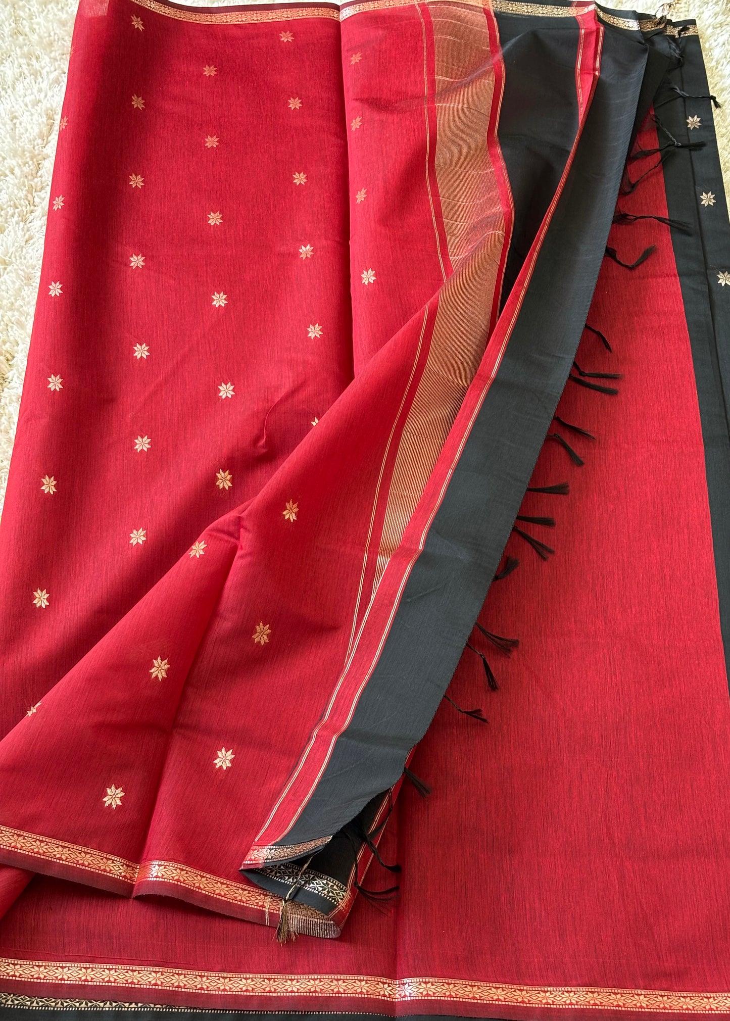 Maheshwari cotton : Red & Black - TN048