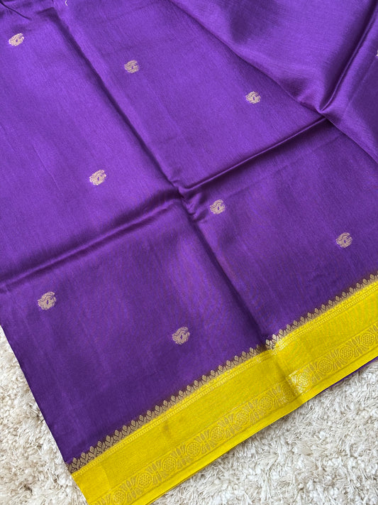 Dola Silk : Violet & Yellow - TN056