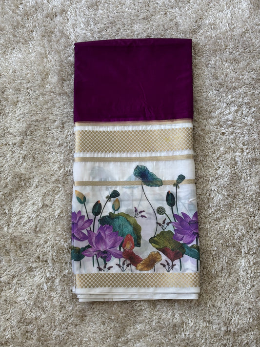 Semi Mysore Crepe Silk : Deep Wine - TN071