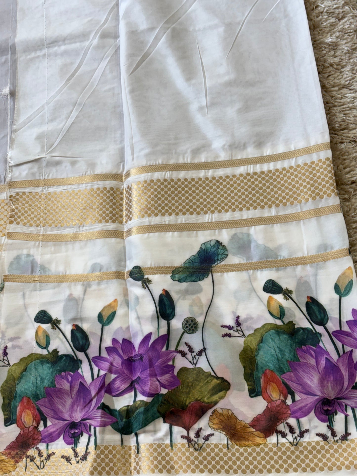 Semi Mysore Crepe Silk : Deep Wine - TN071