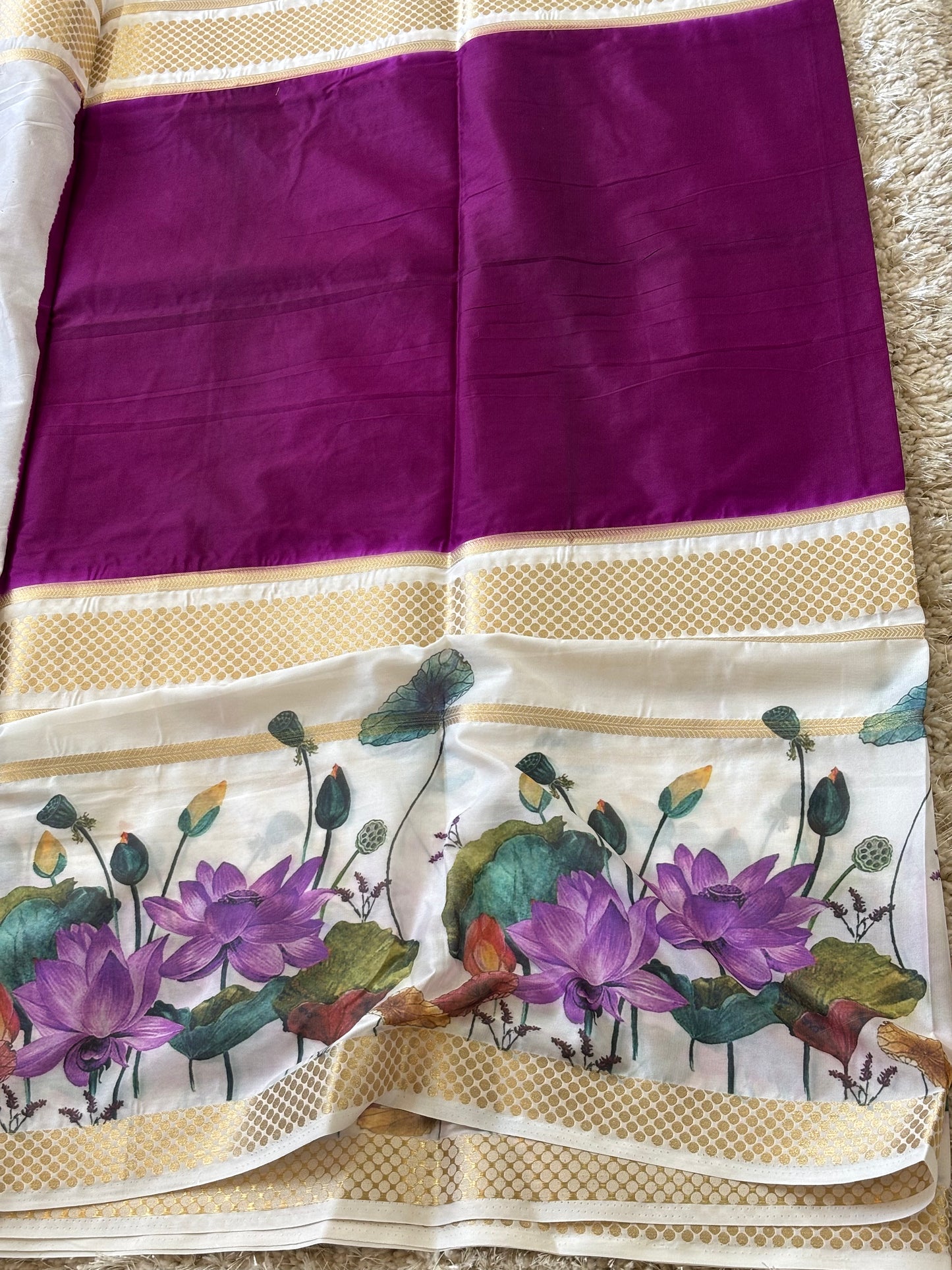 Semi Mysore Crepe Silk : Deep Wine - TN071