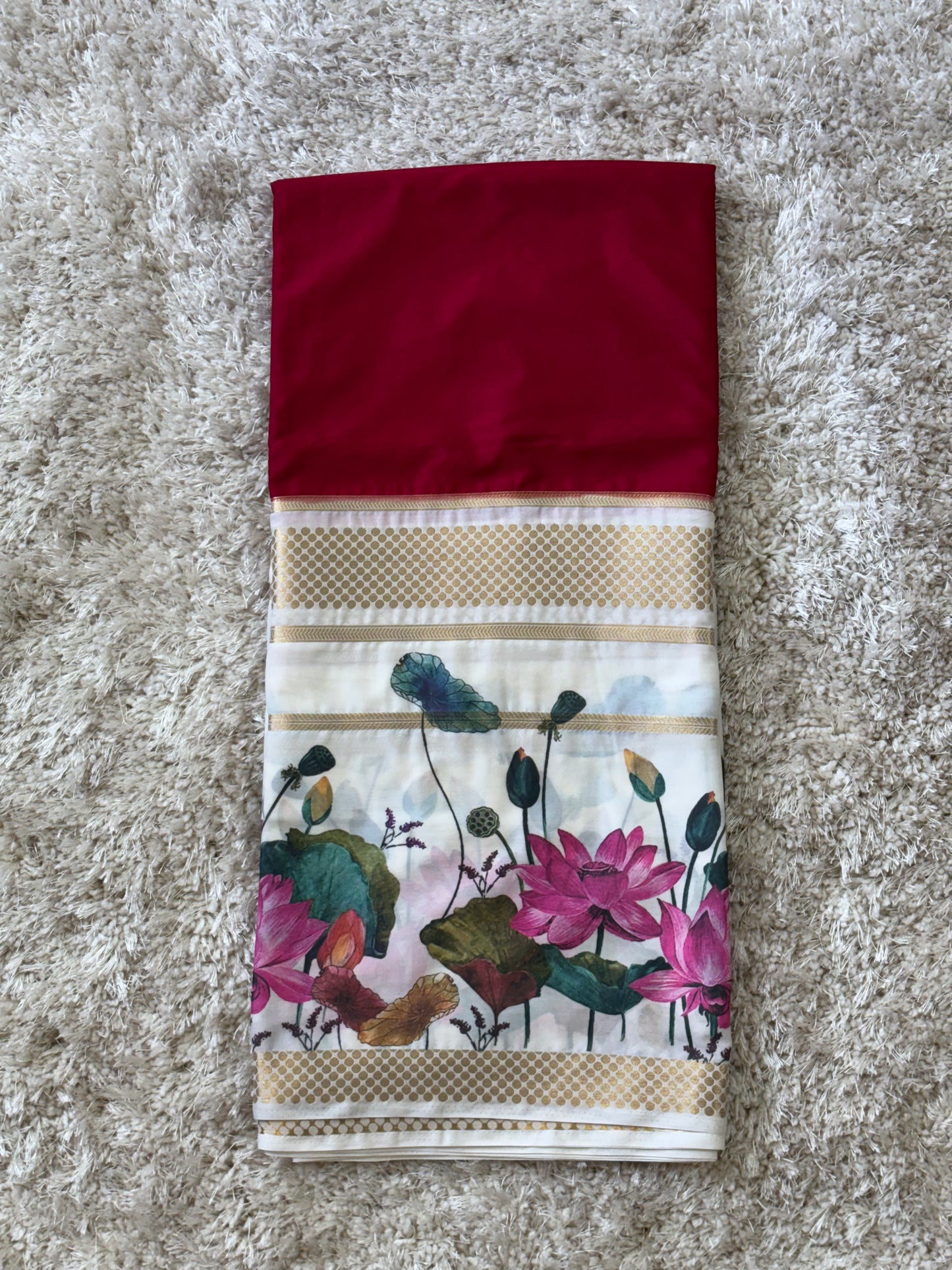 Semi Mysore Silk Saree : Red - TN073