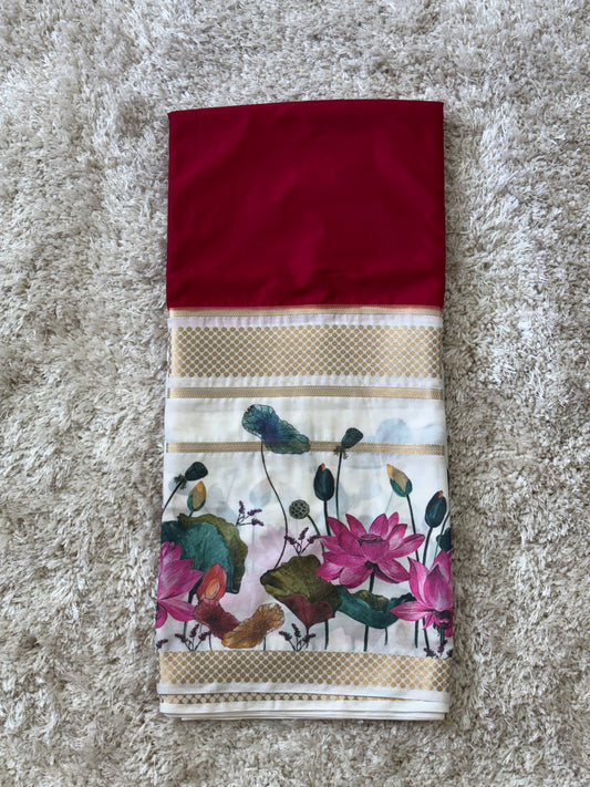 Semi Mysore Silk Saree : Red - TN073