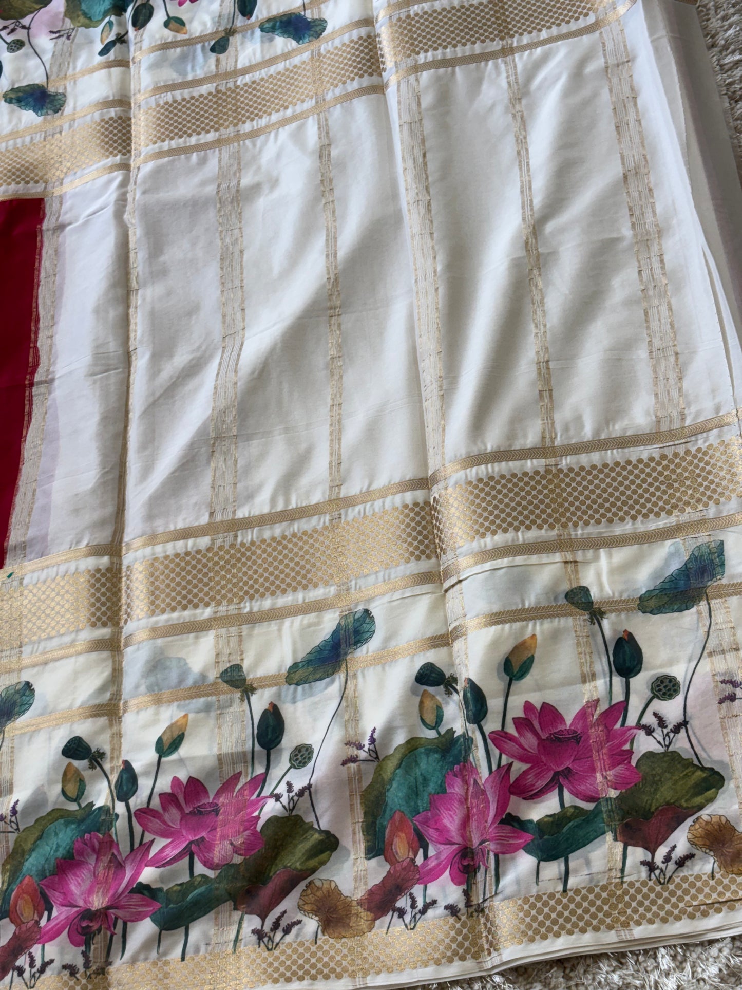 Semi Mysore Silk Saree : Red - TN073