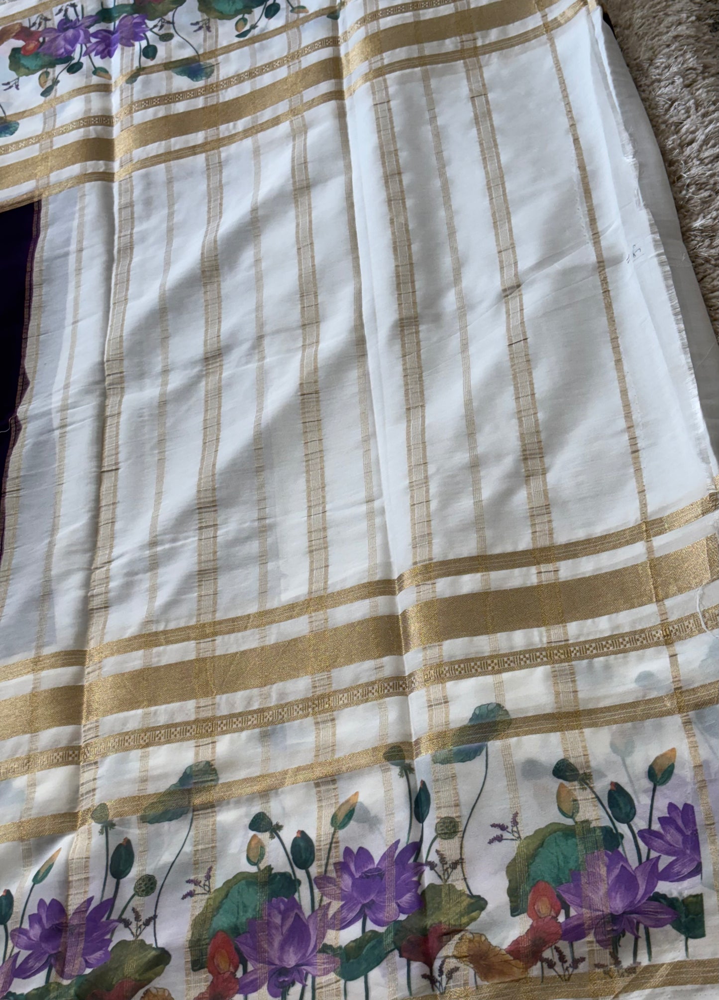 Semi Mysore Crepe Silk : Deep Violet - TN074