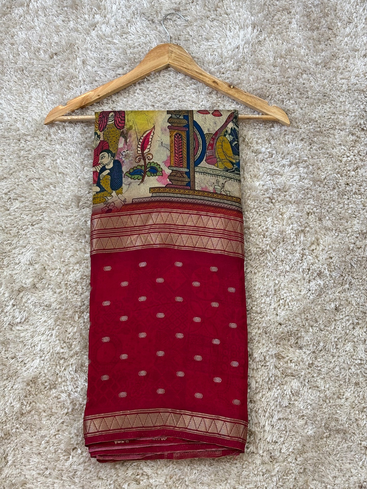 Digital Print Crepe Silk : Red - TN084