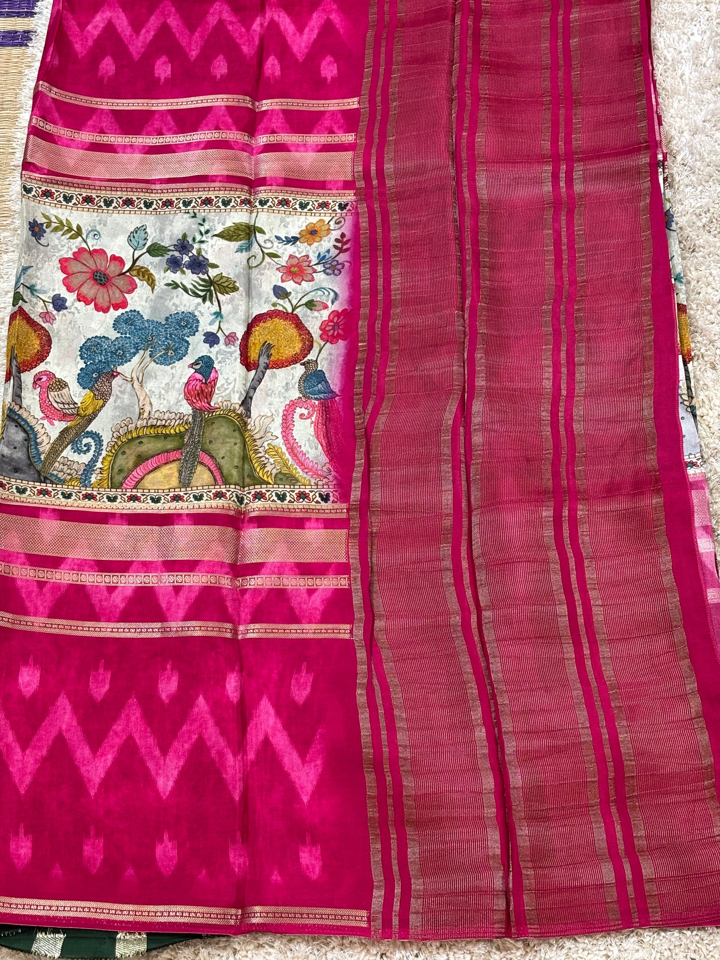 Digital Print Crepe Silk : Pink - TN088