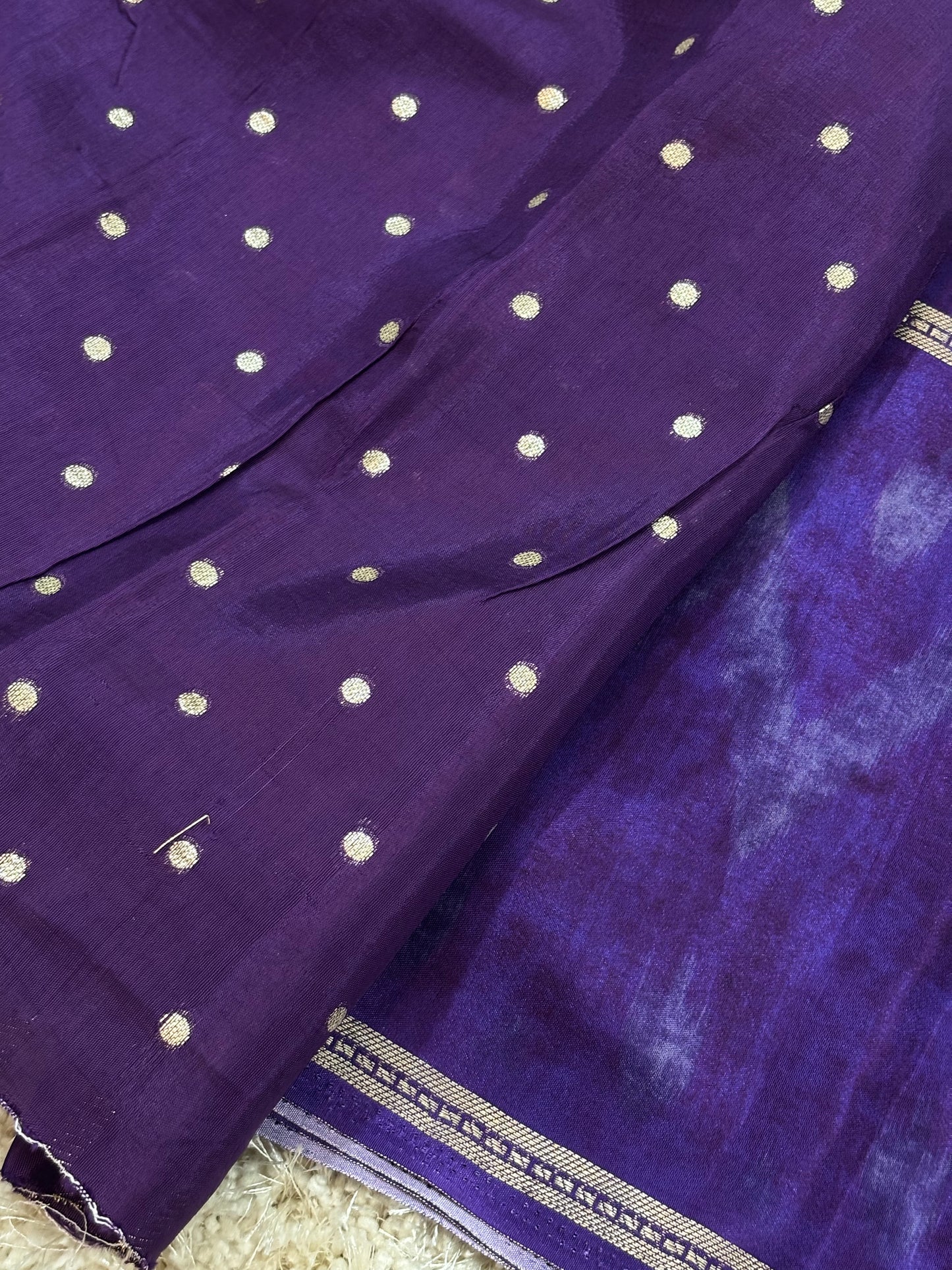 Digital Print Crepe Silk : Violet & White - TN089