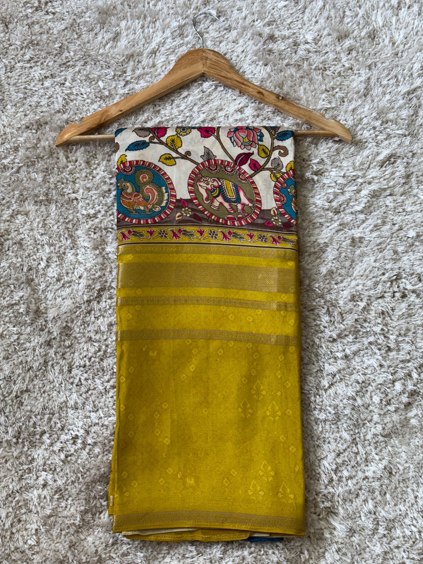 Digital Print Crepe Silk : Yellow - TN094