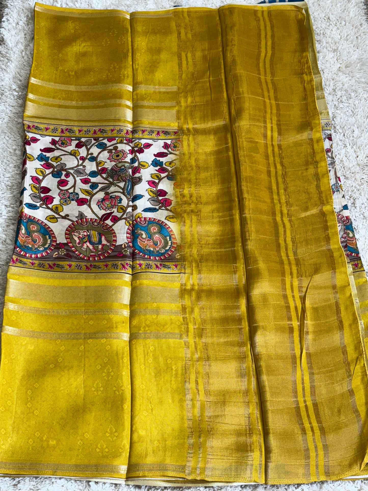 Digital Print Crepe Silk : Yellow - TN094