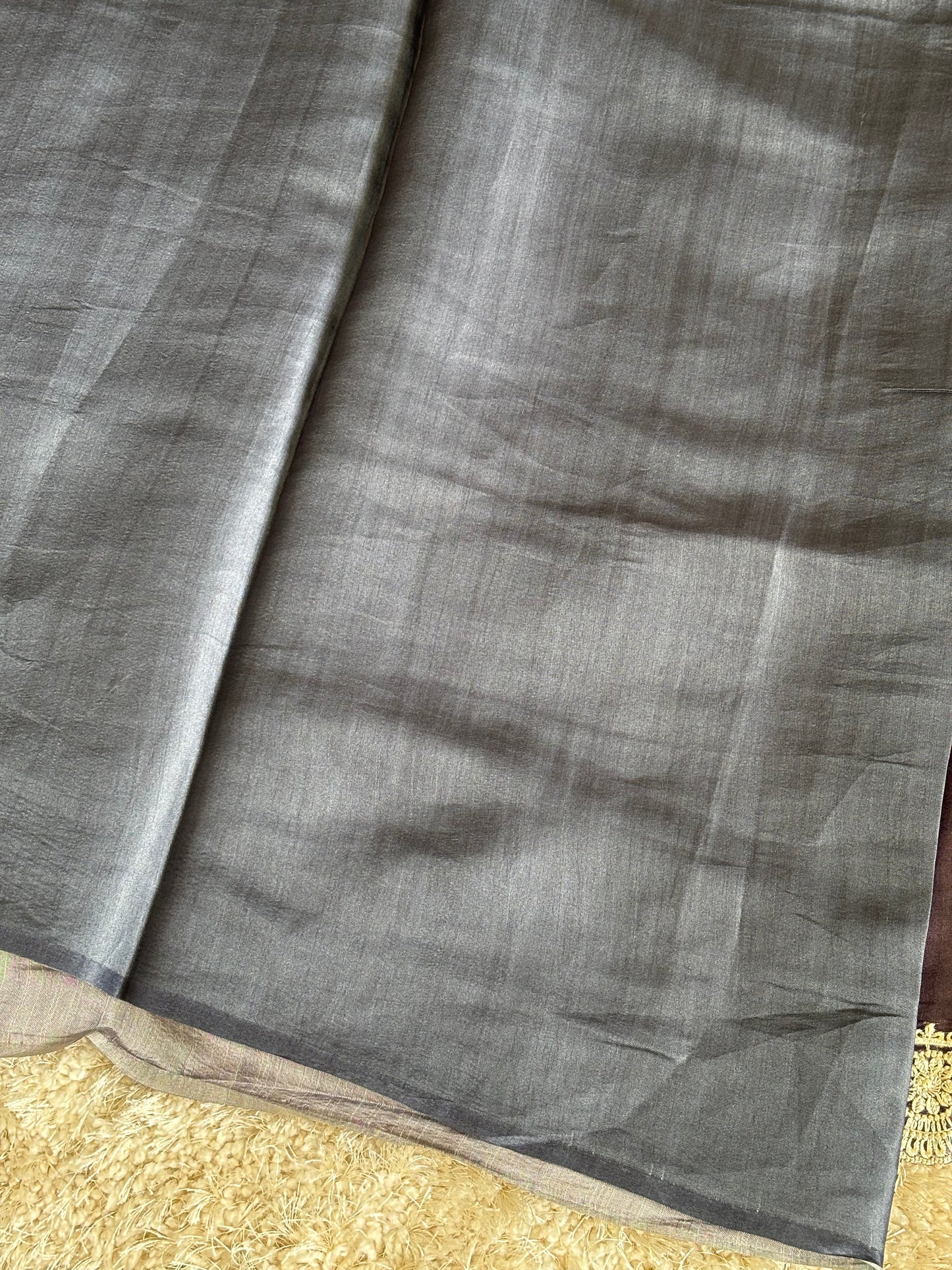 Tie Dye Satin Tussar with Scallop Work : TN097