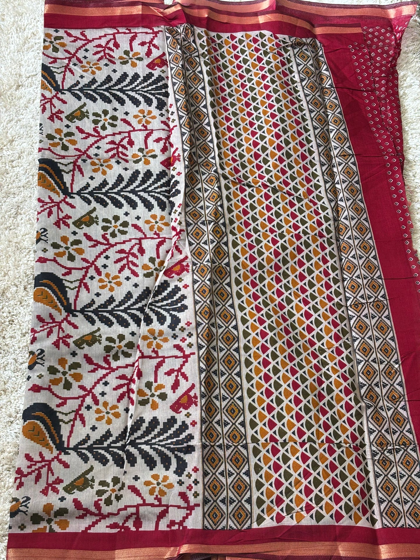 Soft Cotton Saree : Black - TN099