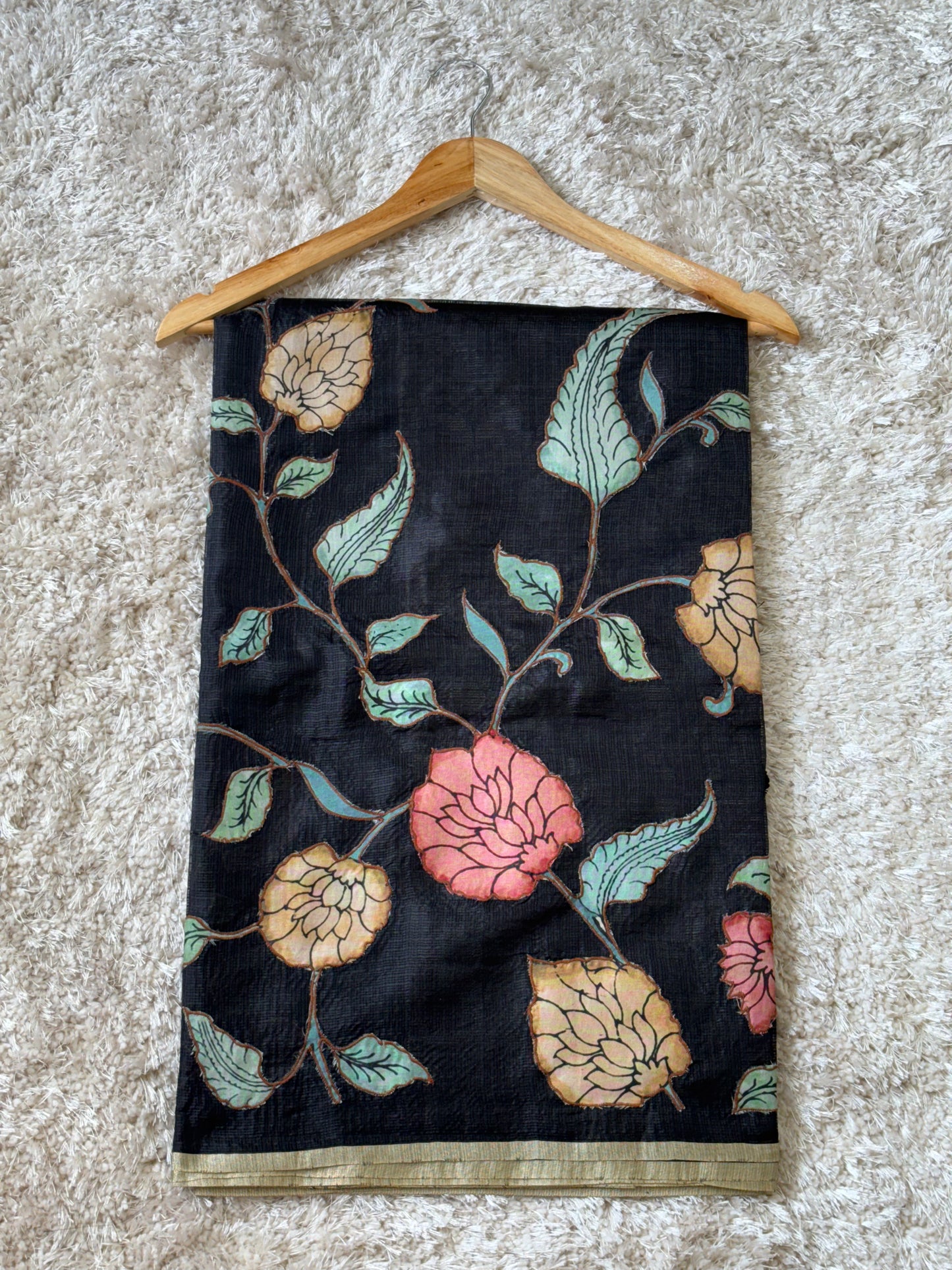 Pure Kota Silk Saree : Black - TN106