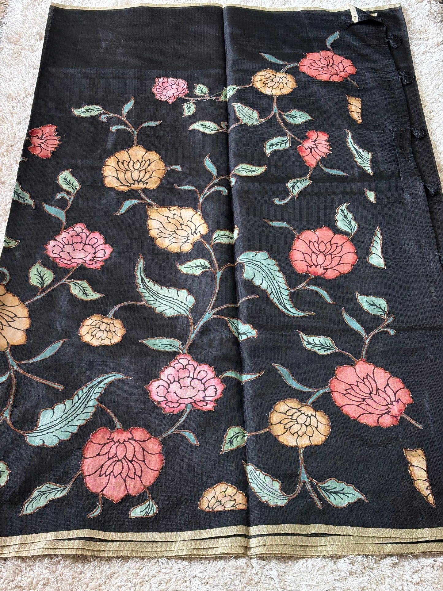 Pure Kota Silk Saree : Black - TN106