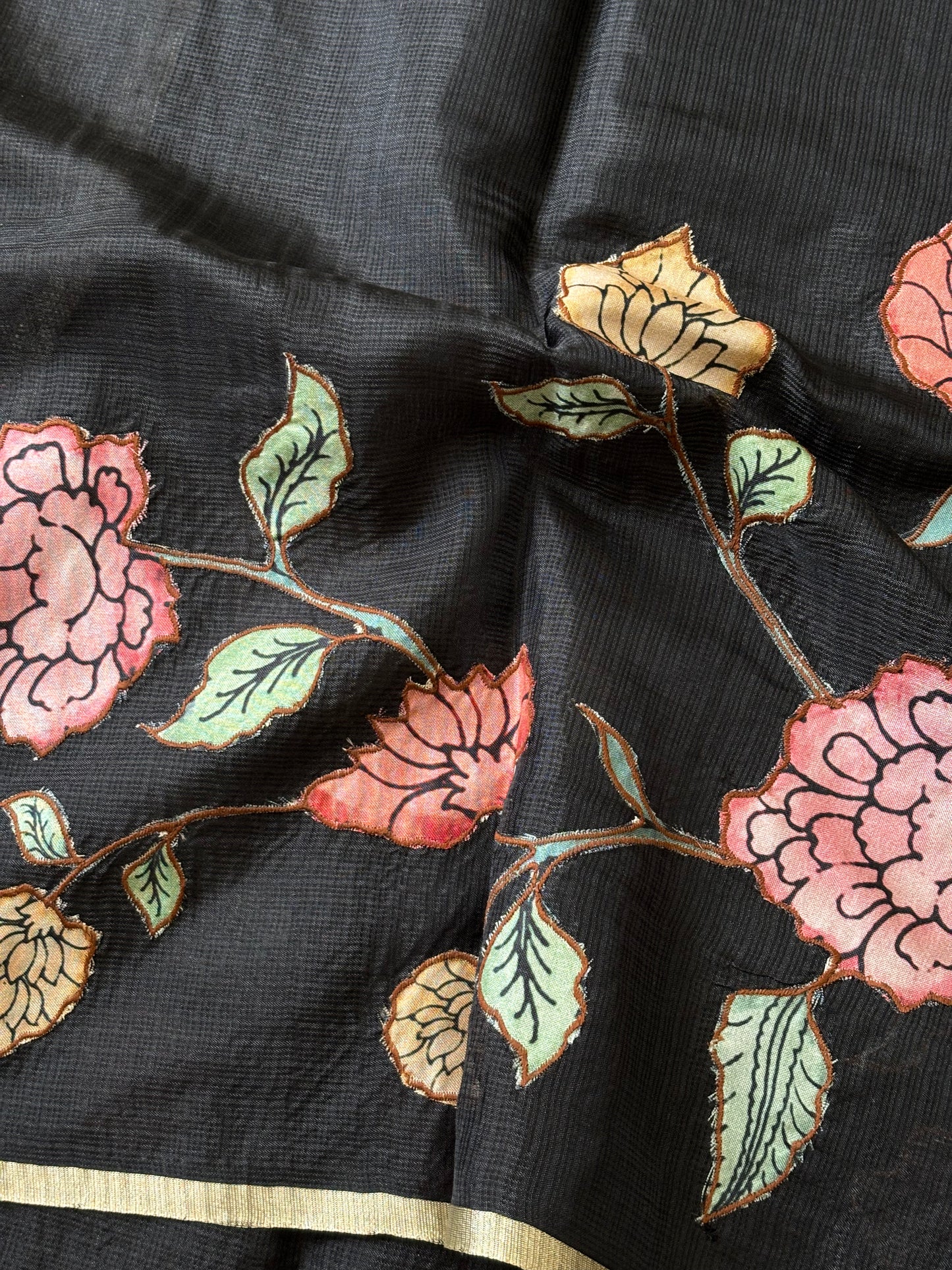 Pure Kota Silk Saree : Black - TN106