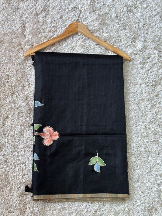 Pure Kota Silk Saree : Black - TN108