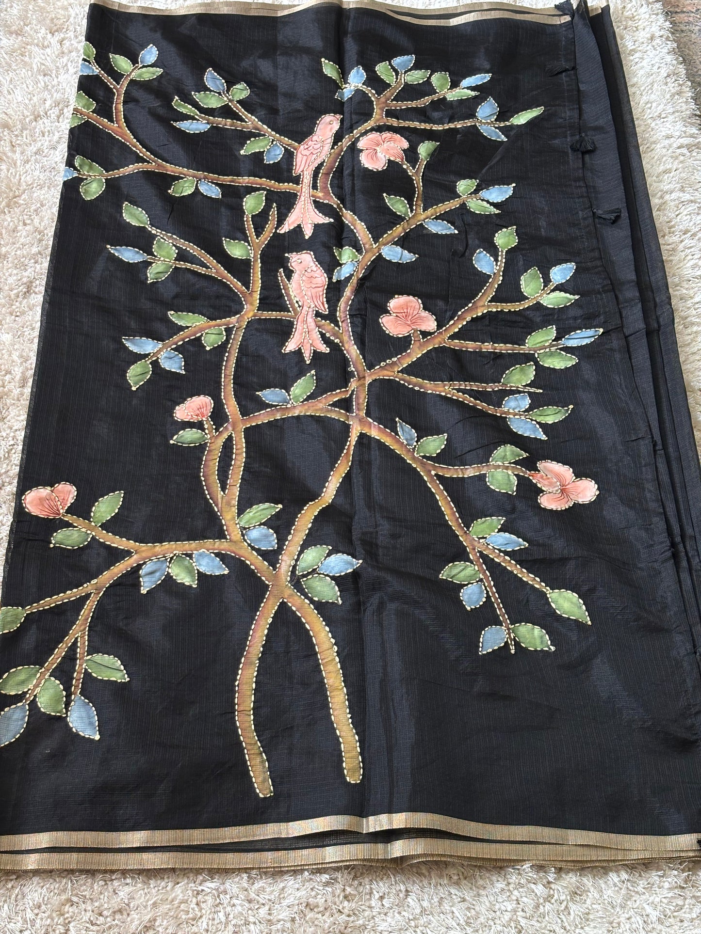Pure Kota Silk Saree : Black - TN108