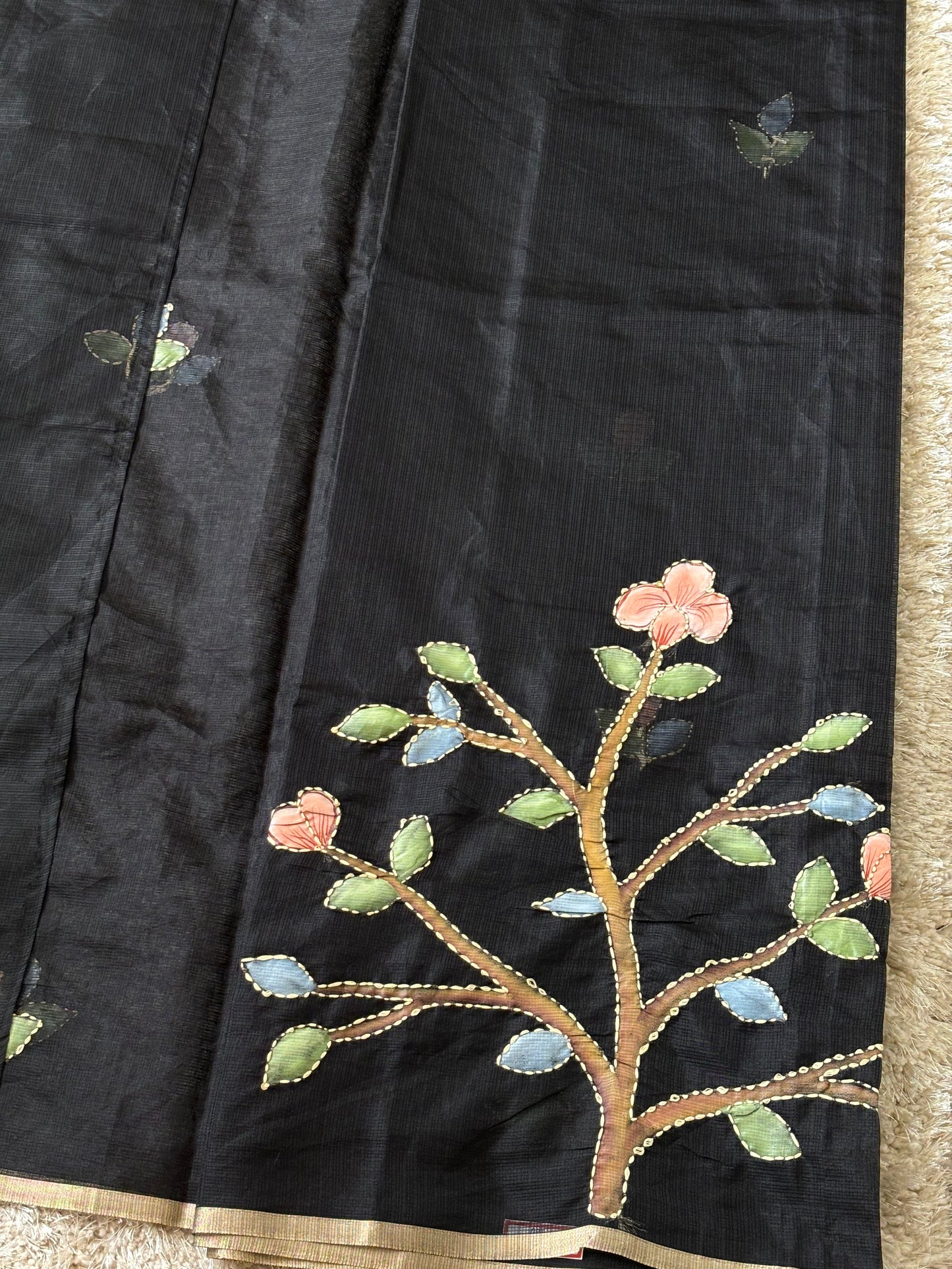Pure Kota Silk Saree : Black - TN108