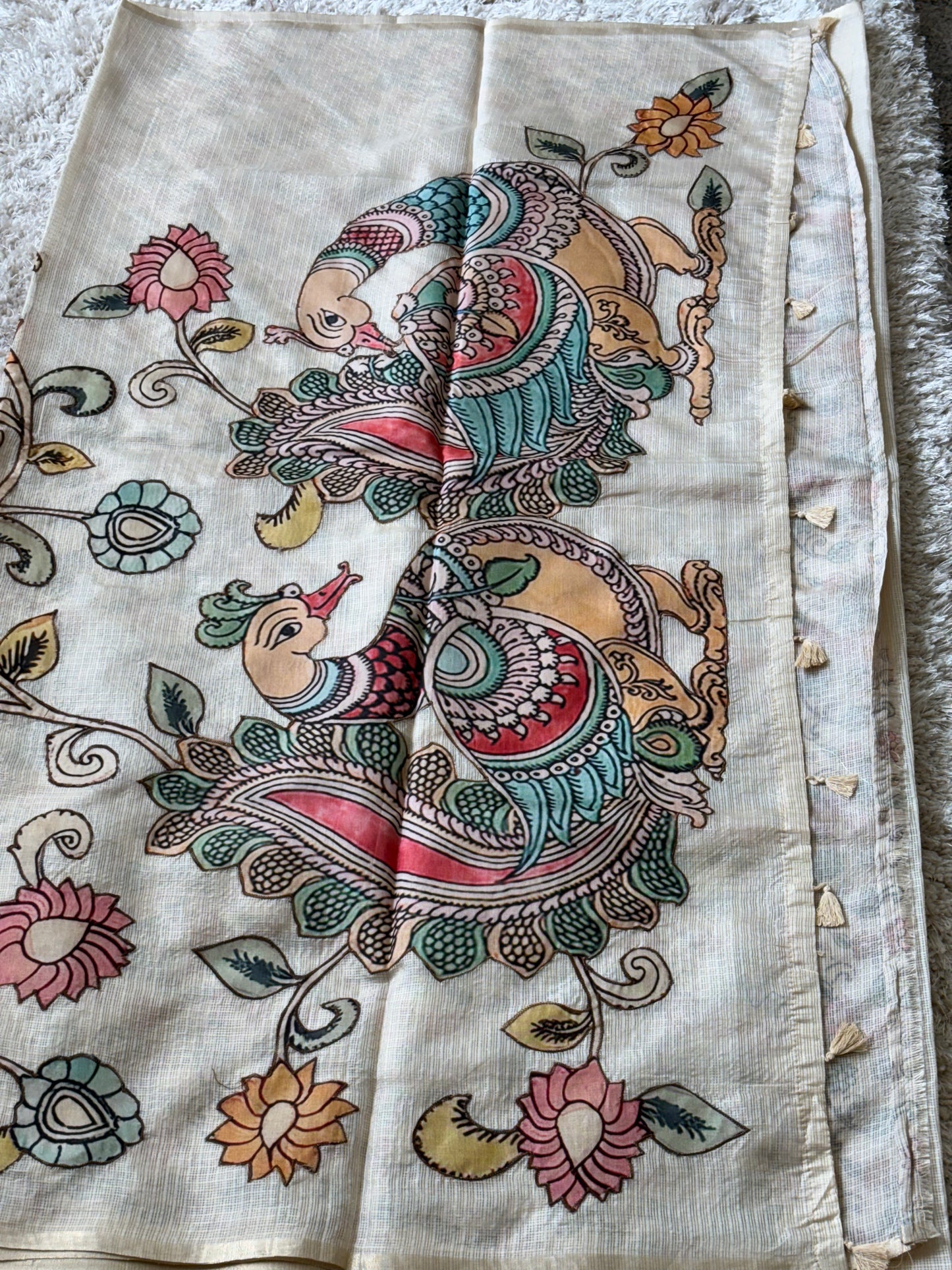 Pure Kota Silk Saree : Cream - TN107