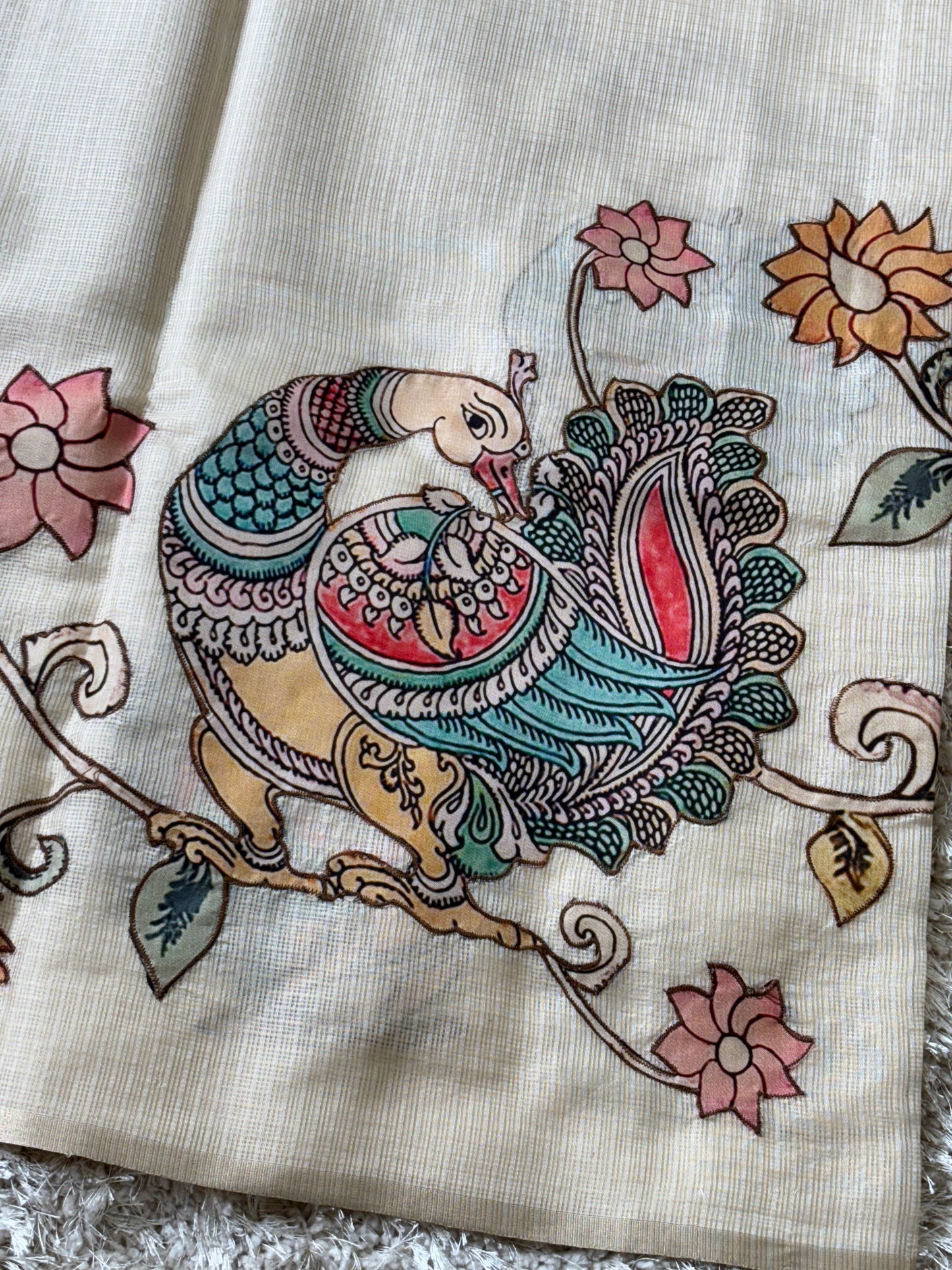 Pure Kota Silk Saree : Cream - TN107