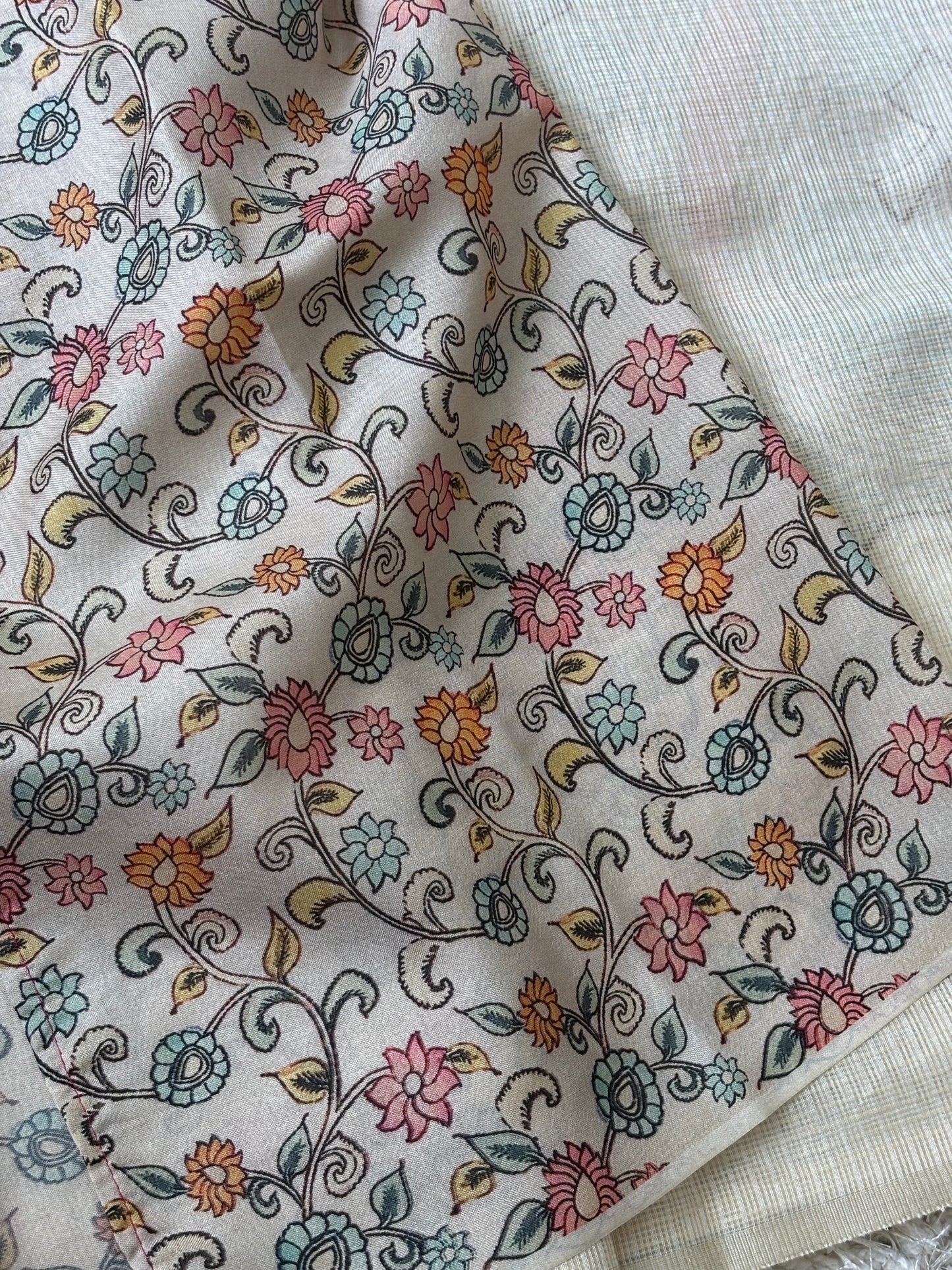 Pure Kota Silk Saree : Cream - TN107