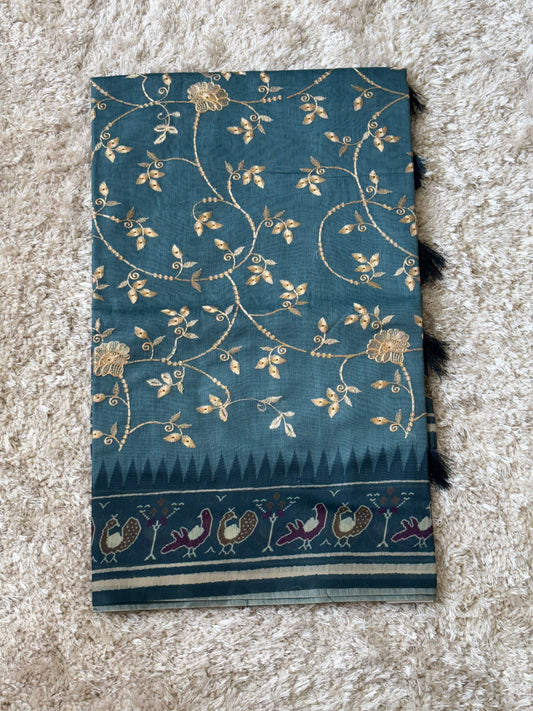 Soft Chanderi : Teal - TN113