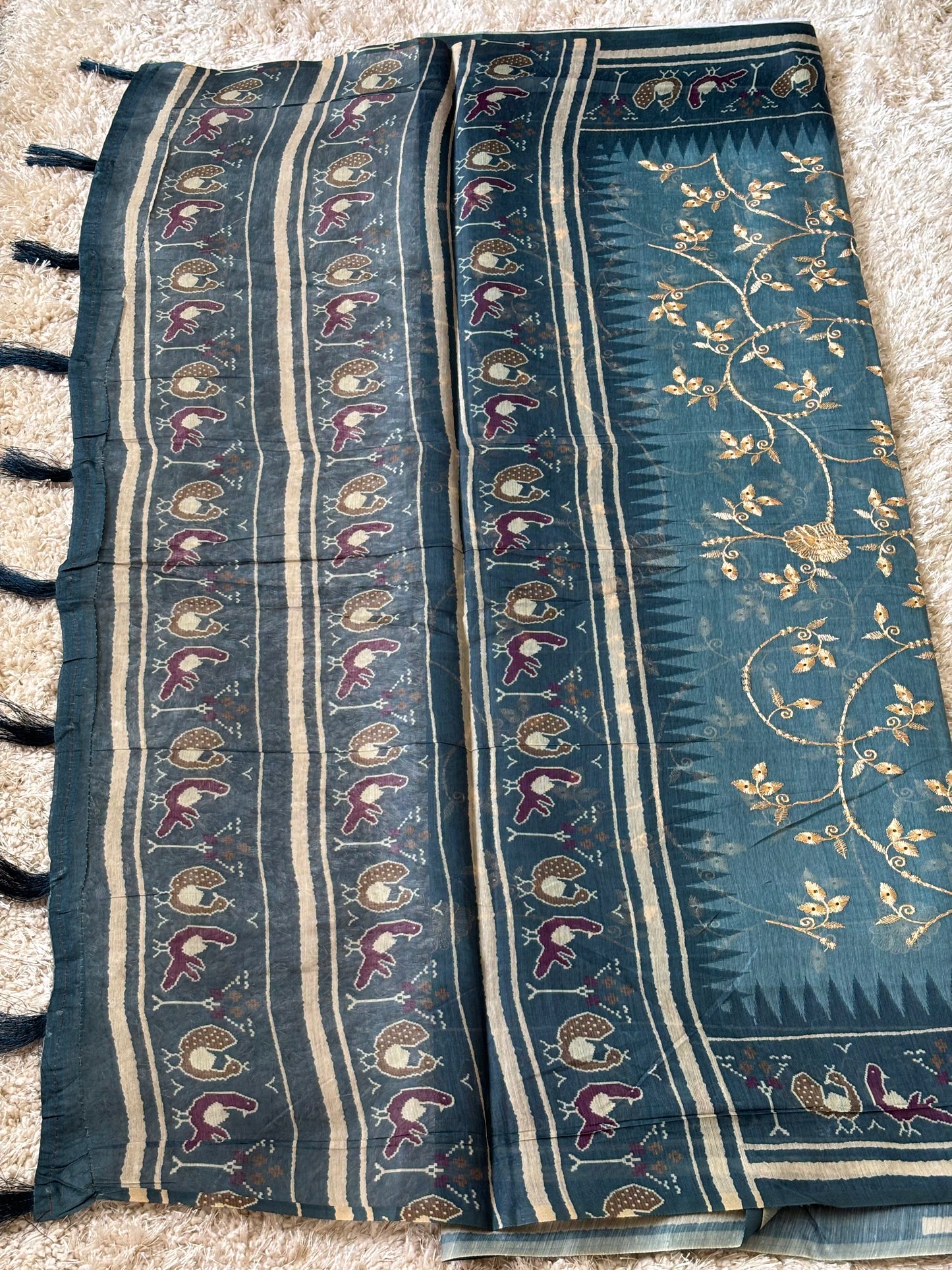 Soft Chanderi : Teal - TN113