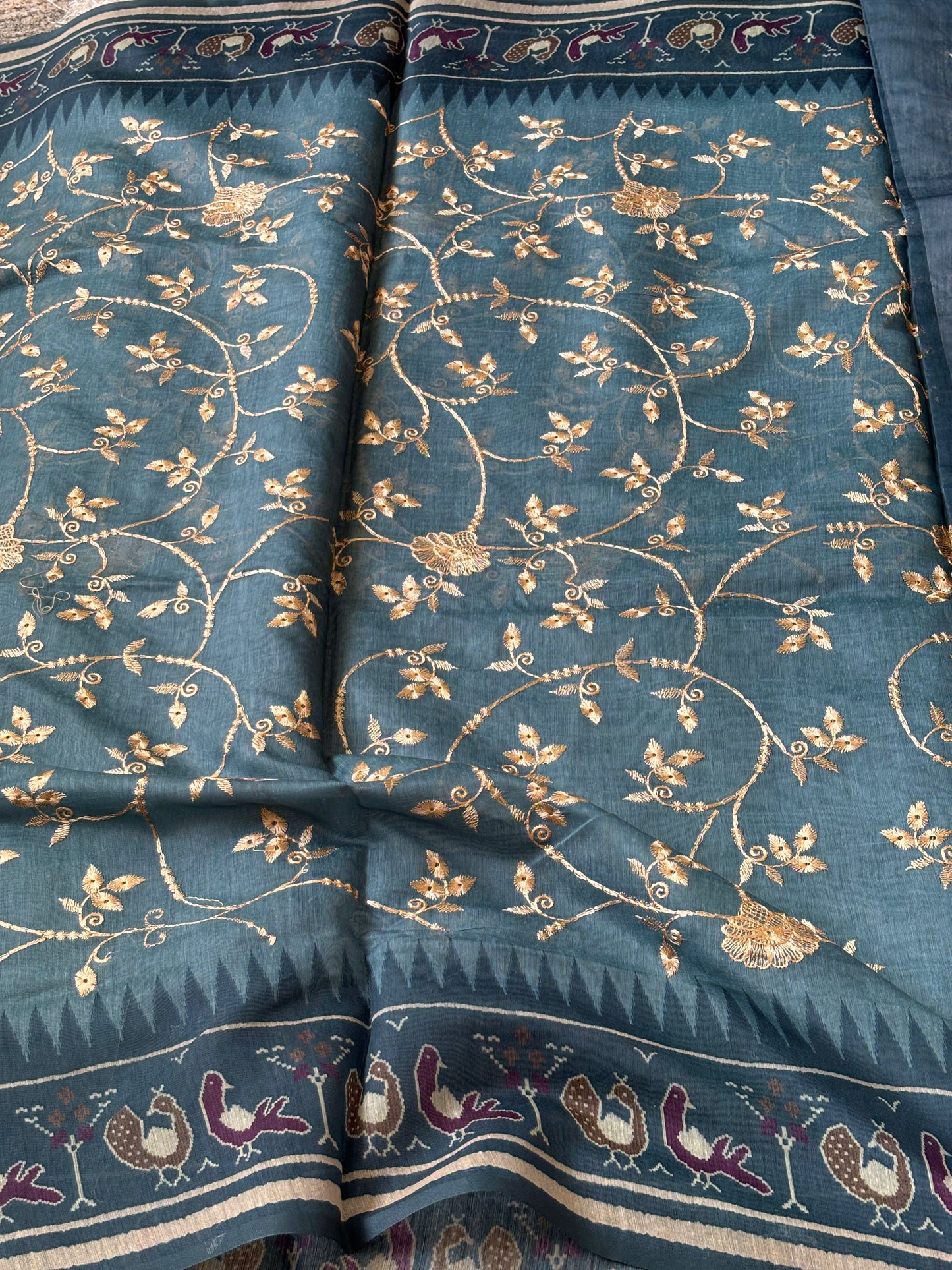 Soft Chanderi : Teal - TN113