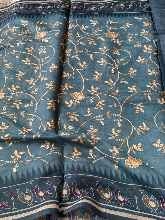 Soft Chanderi : Teal - TN113