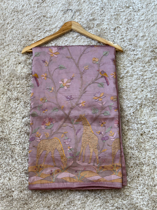 Pure Tissue Saree : Pink - TN122