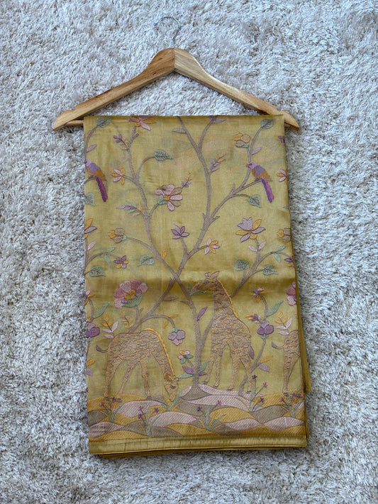 Pure Tissue Saree : Yellow - TN123