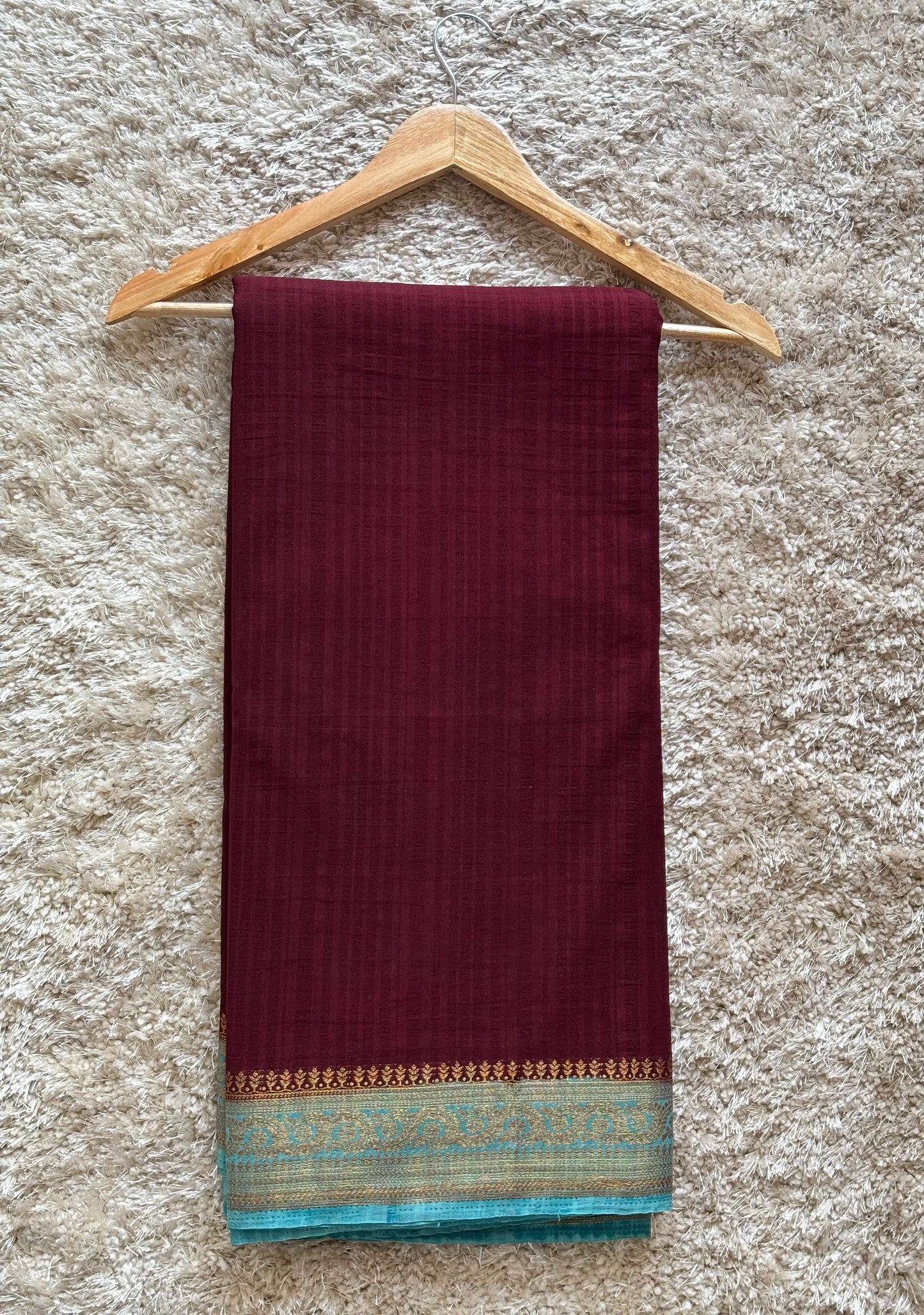 Crepe Tussar Georgette : Magenta - TN143