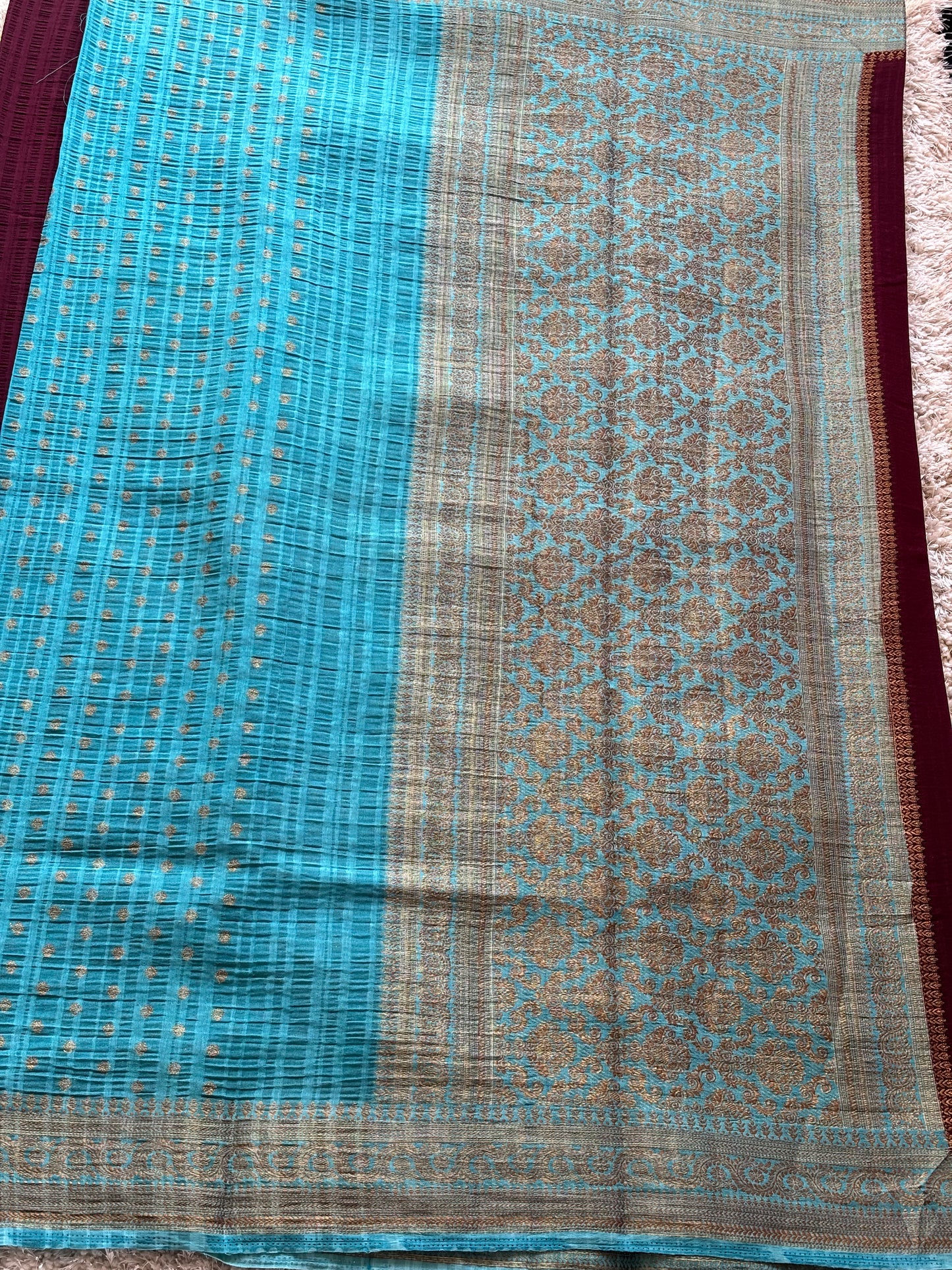 Crepe Tussar Georgette : Magenta - TN143