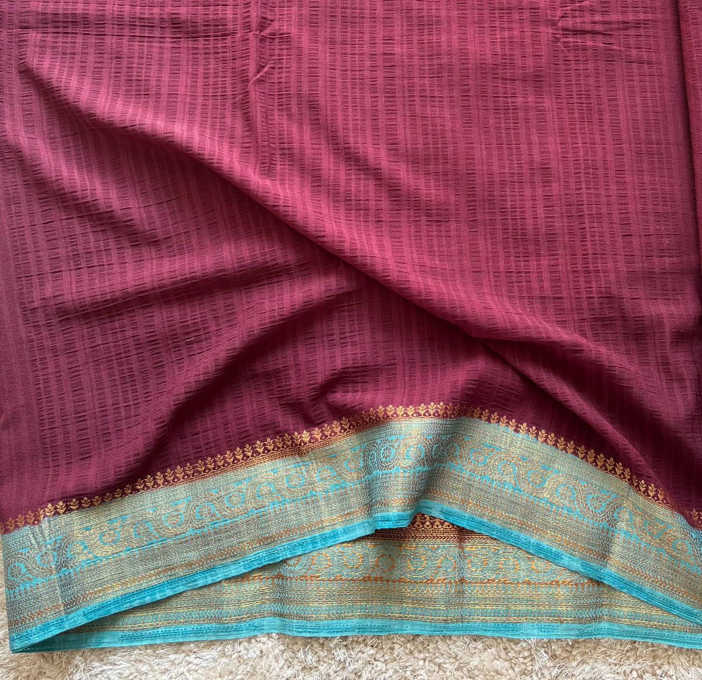 Crepe Tussar Georgette : Magenta - TN143