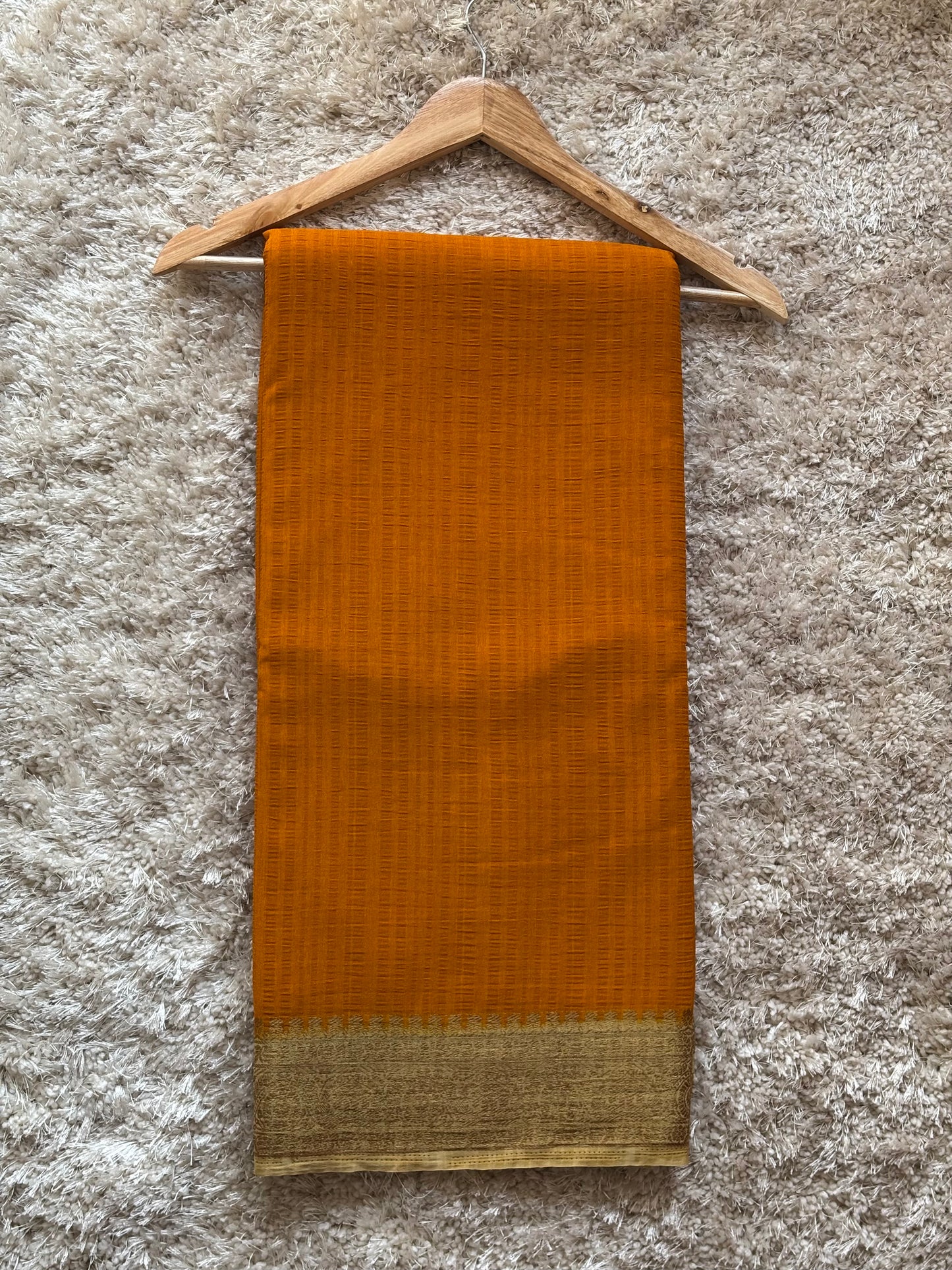 Crepe Tussar Georgette : Mustard - TN144