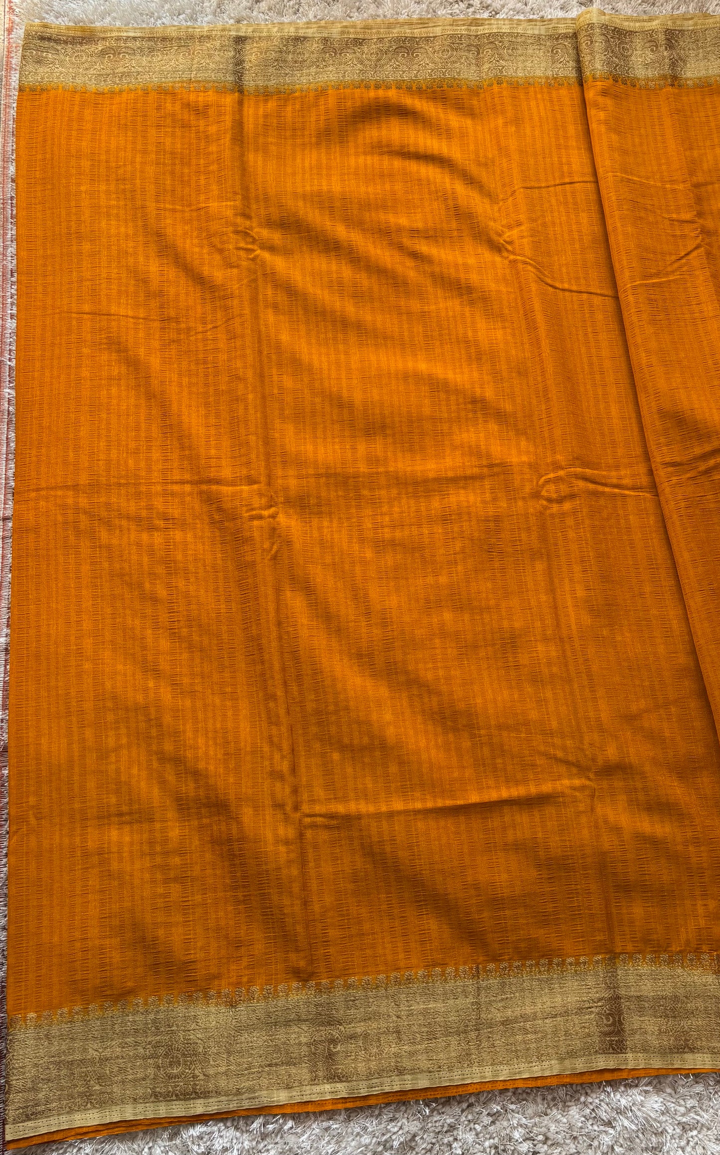 Crepe Tussar Georgette : Mustard - TN144