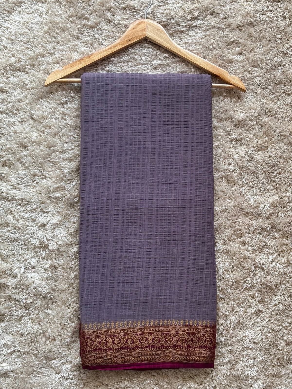 Crepe Tussar Georgette : Lavender - TN145