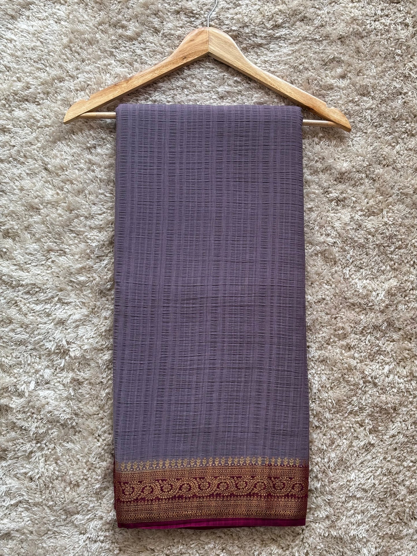 Crepe Tussar Georgette : Lavender - TN145