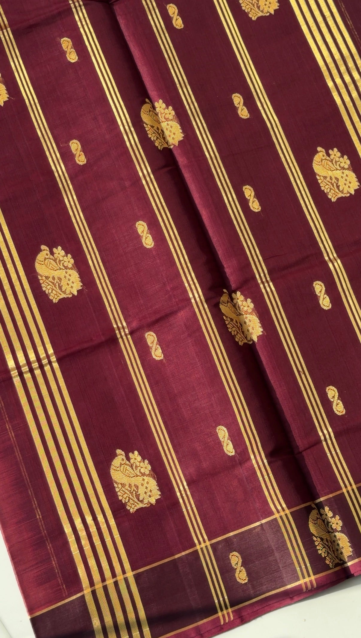 Vegan Silk Saree(Brick red and brown)- TN385