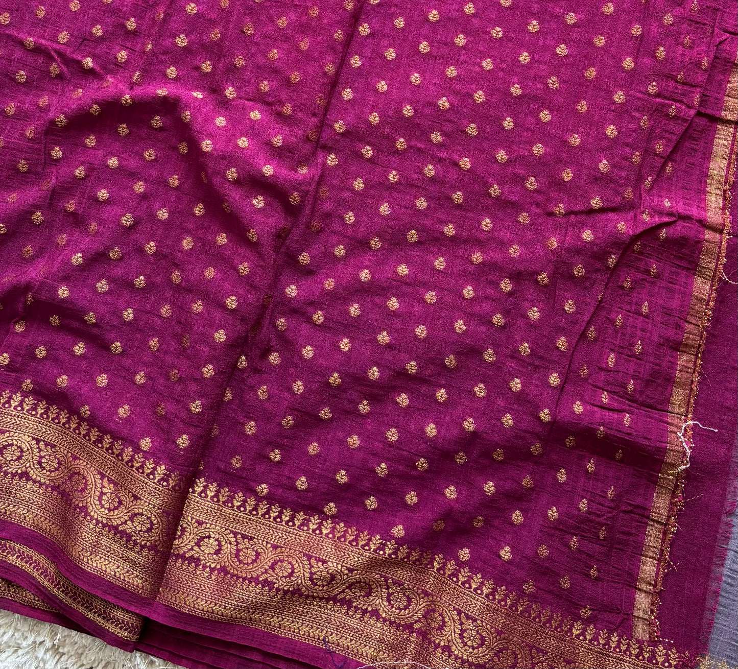 Crepe Tussar Georgette : Lavender - TN145