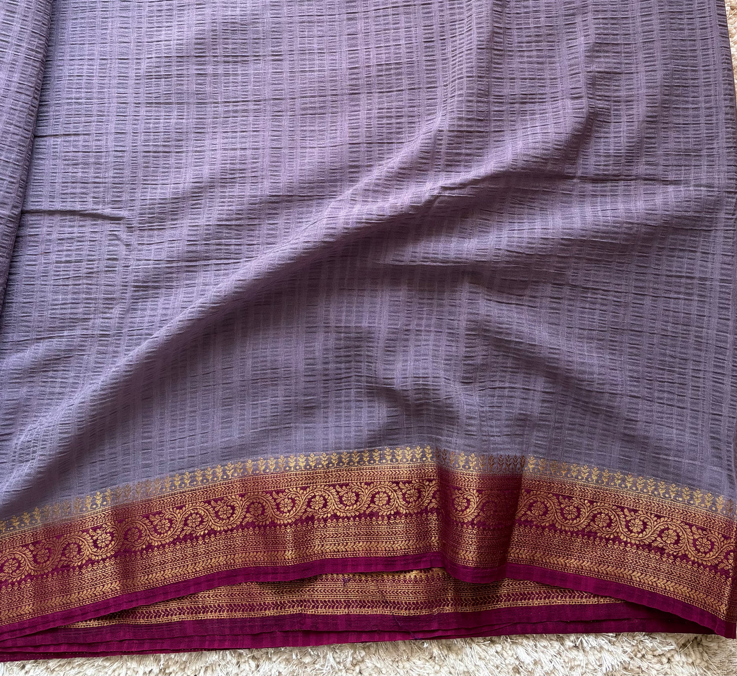 Crepe Tussar Georgette : Lavender - TN145