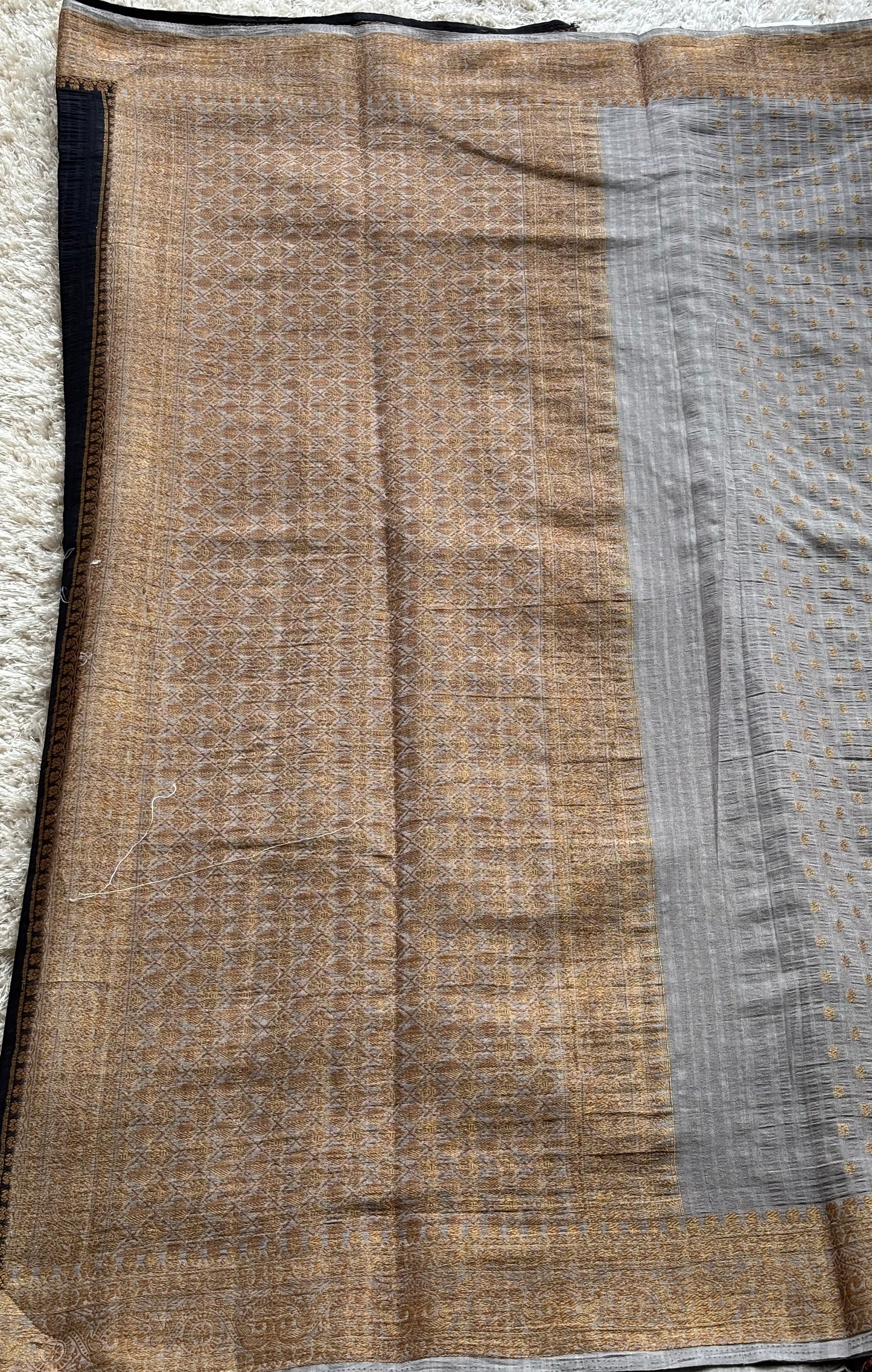 Crepe Tussar Georgette : Black - TN146