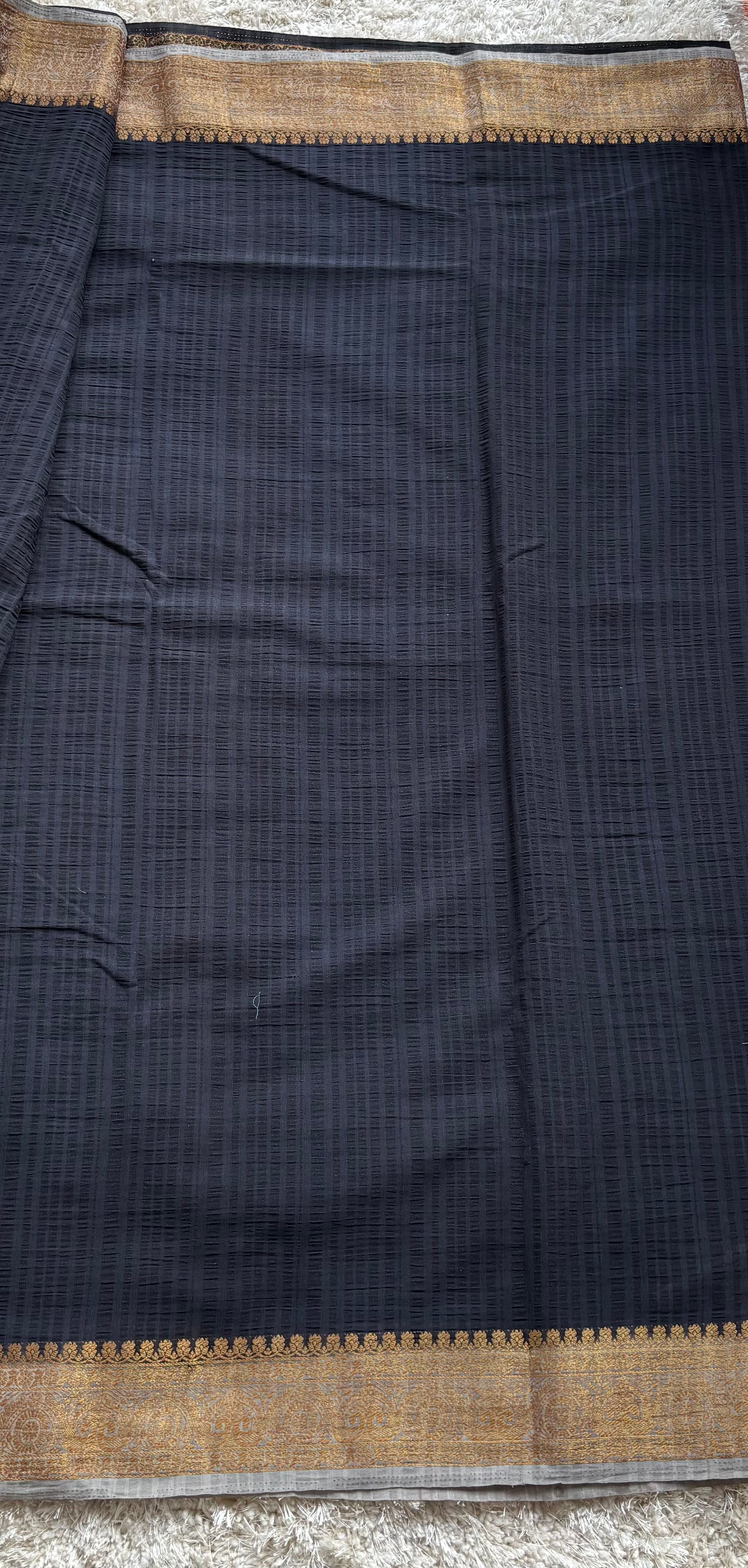 Crepe Tussar Georgette : Black - TN146