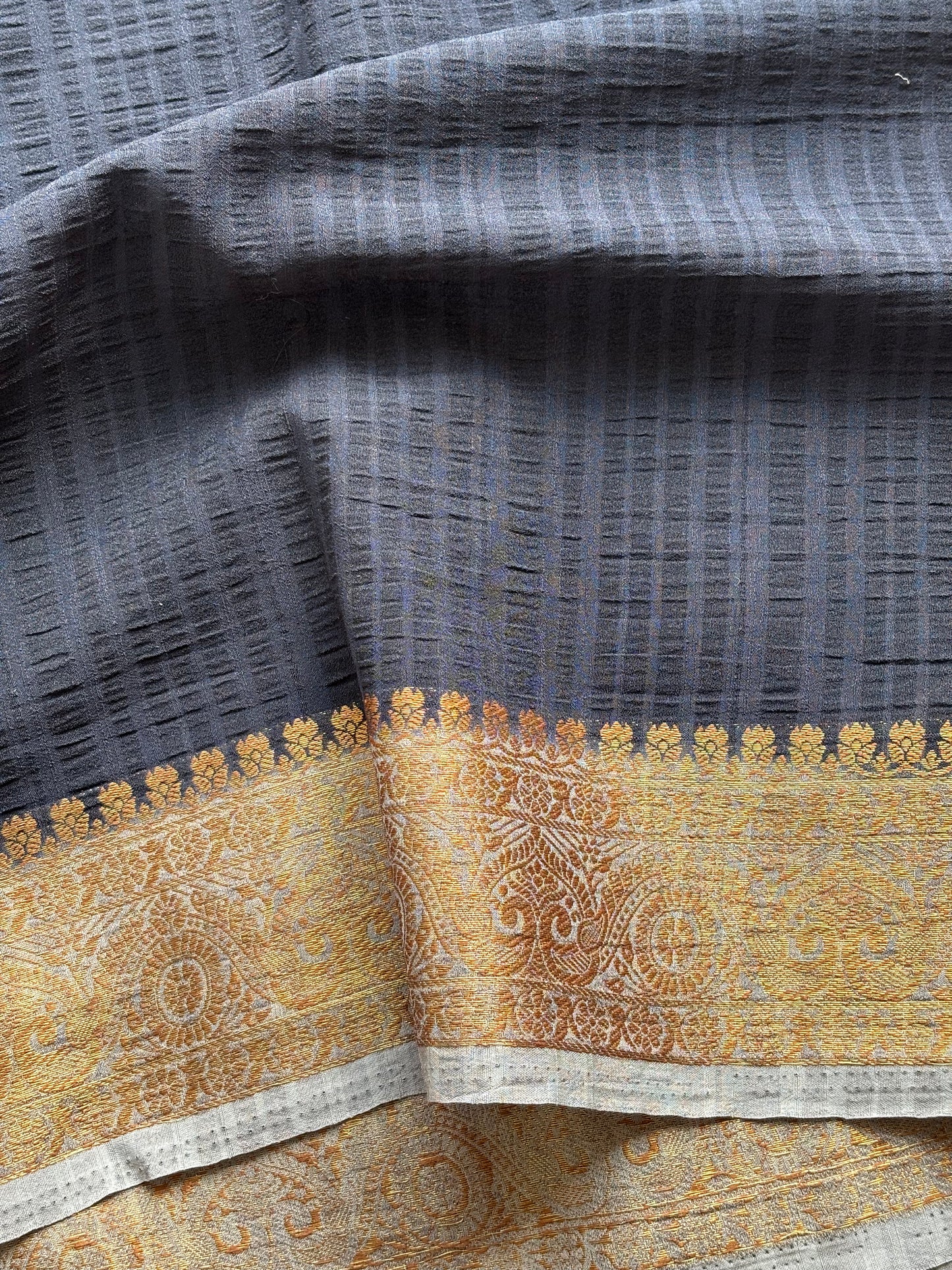 Crepe Tussar Georgette : Black - TN146