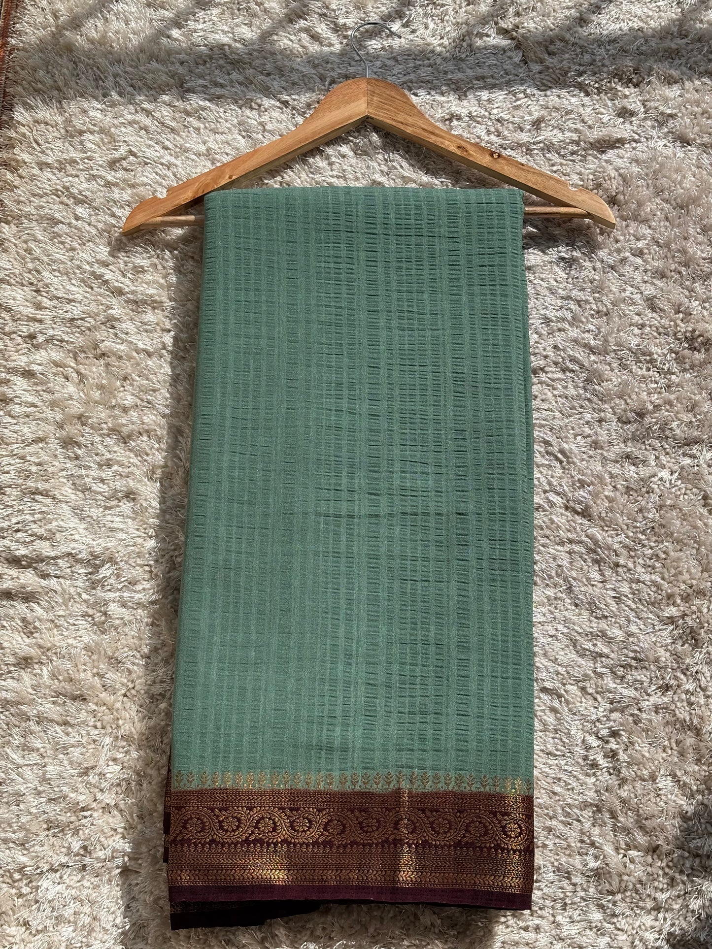 Crepe Tussar Georgette : Green - TN147