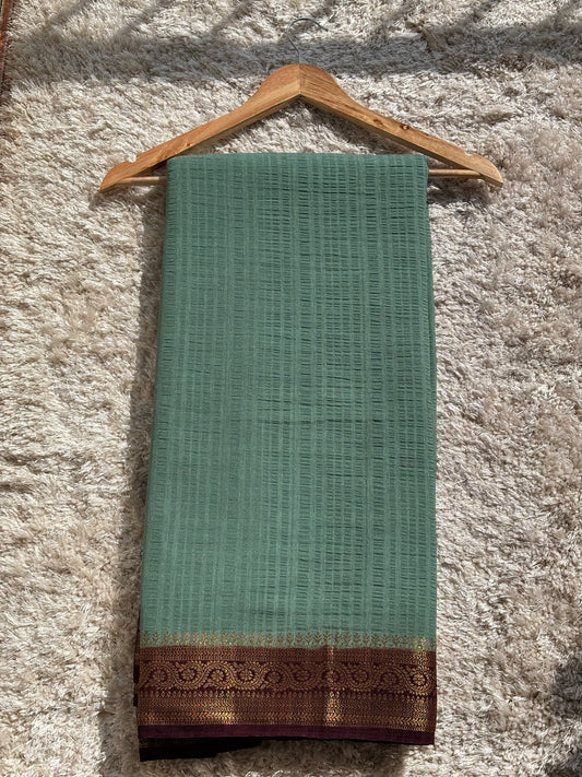 Crepe Tussar Georgette : Green - TN147