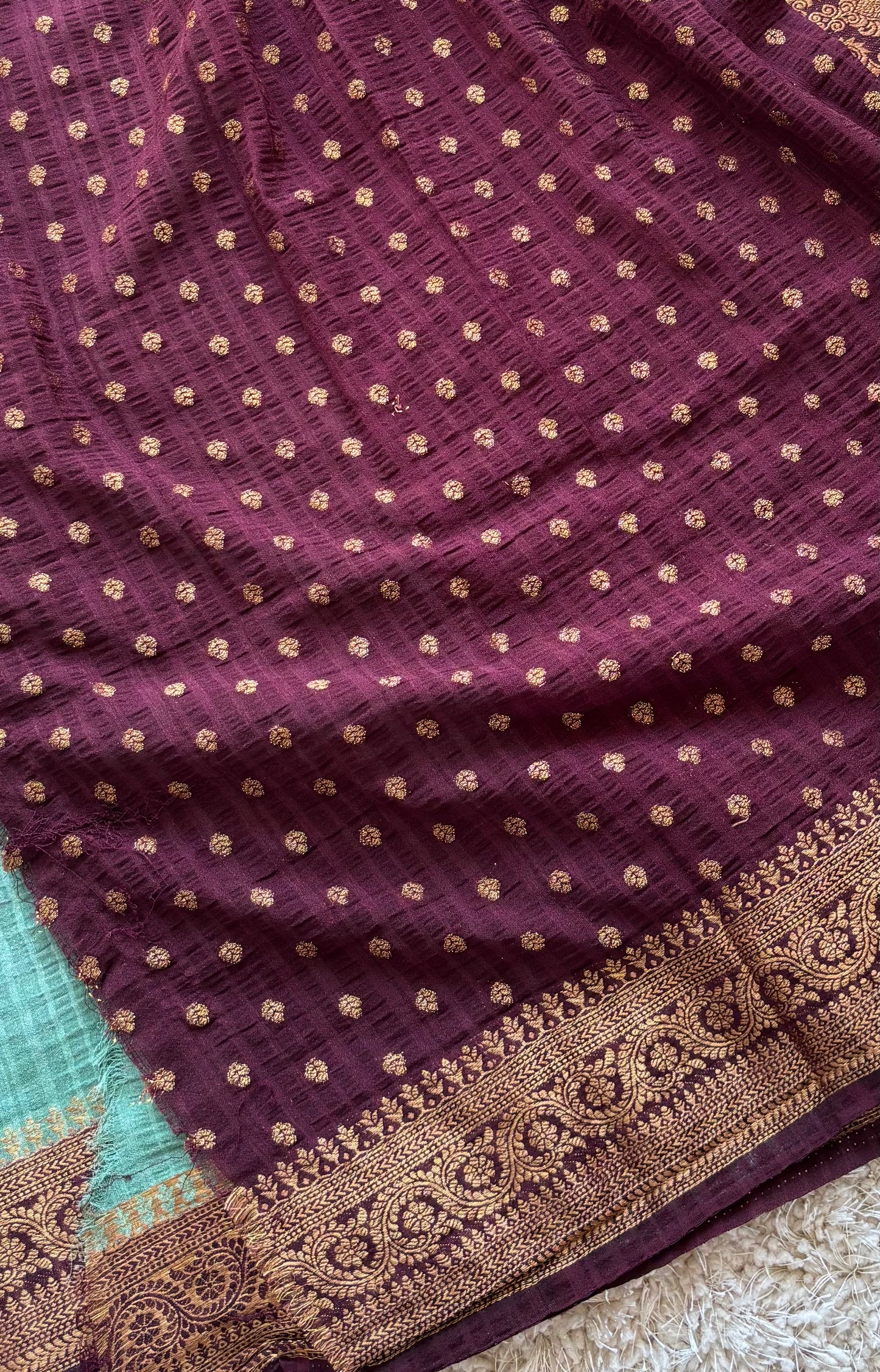 Crepe Tussar Georgette : Green - TN147