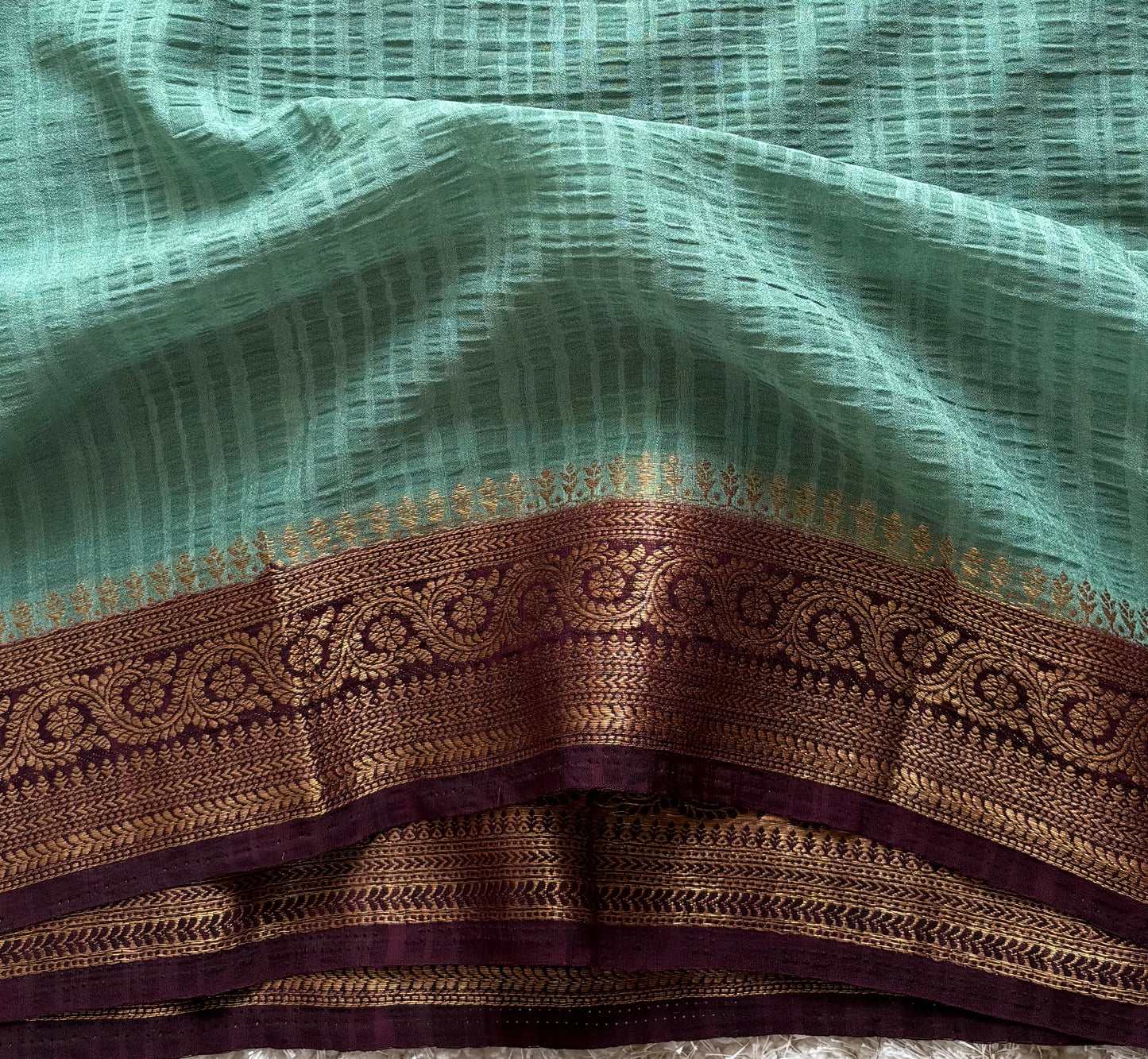 Crepe Tussar Georgette : Green - TN147