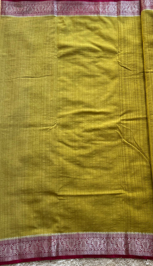 Crepe Tussar Georgette : Lime Yellow - TN148
