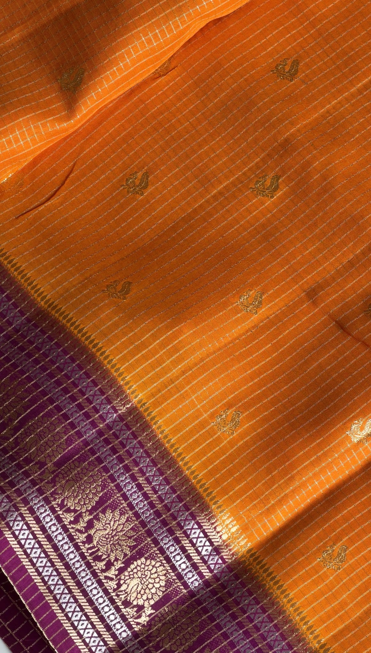 Art Silk Checks (Mustard with magenta) - TN397